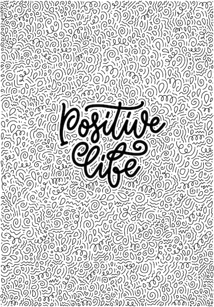 Positieve belettering slogan met doodle elementen Grappig citaat voor blogposter