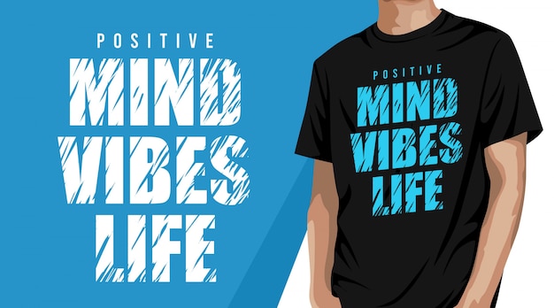 Positieve geest typografie t-shirt design