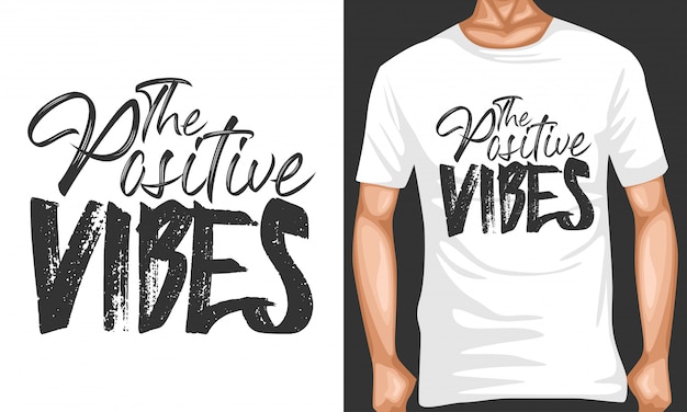 Vector positieve vibes belettering typografie citaten