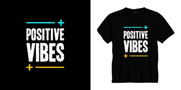 Positieve vibes typografie t-shirt design