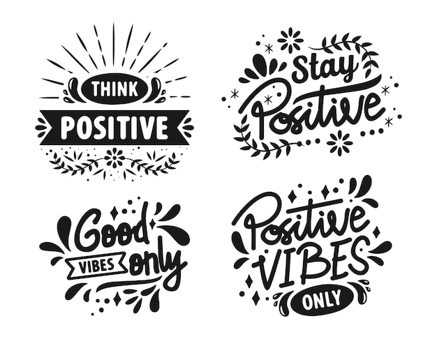 Positif vintage motivatie citaten typografie inspirerend voor poster shirt logo sticker kaart