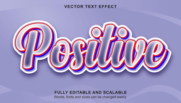 Positive 3d editable text effect premium vector