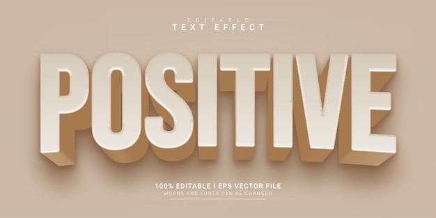 Positive 3d style text effect