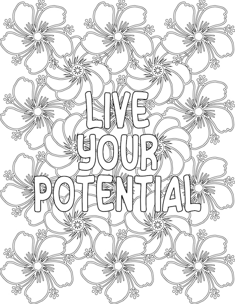 Positive Affirmation Coloring Pages Floral Coloring Pages for Selflove for Kids and Adults