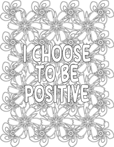 Positive Affirmation Coloring Sheet Floral Coloring Pages for Selfcare for Kids and Adults