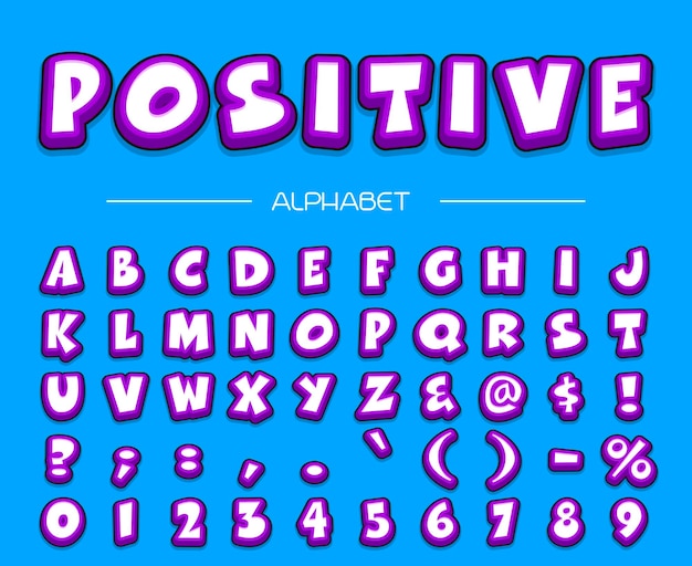 벡터 긍정적인 알파벳입니다. 벡터 글꼴입니다.