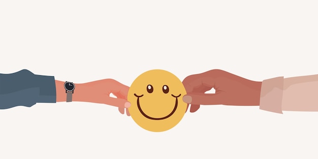 positive customer service rating concept satisfaction quality and service hand giving another hand