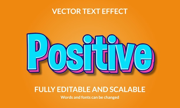 Positive Editable 3D text style effect