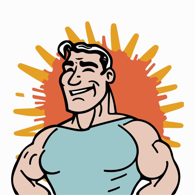 Positive face man upper body icon vector illustration