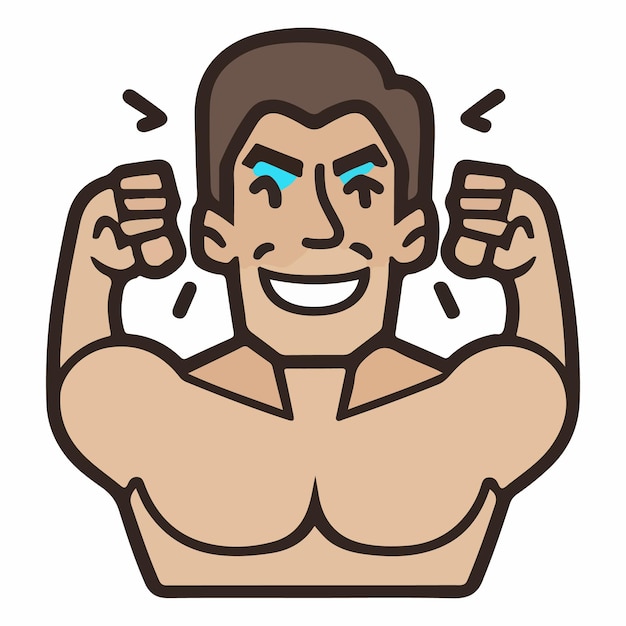 Positive face man upper body icon vector illustration