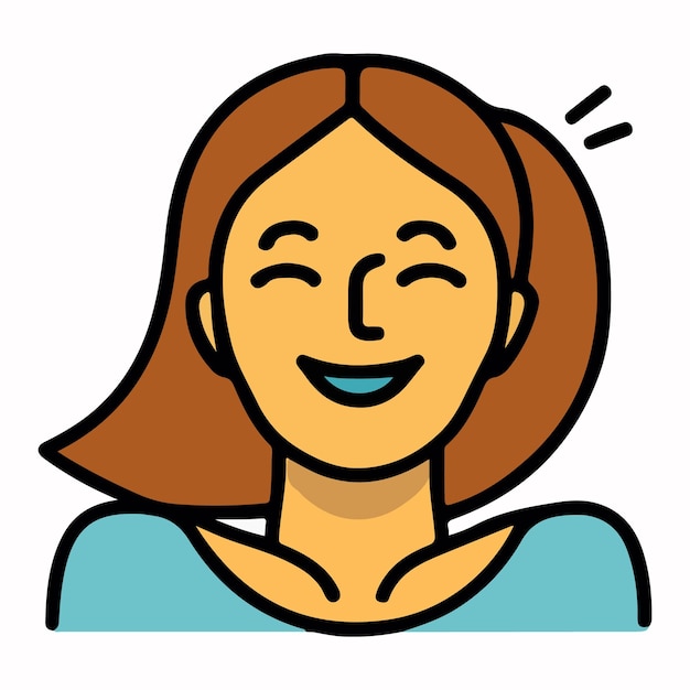 Positive face woman upper body icon vector illustration