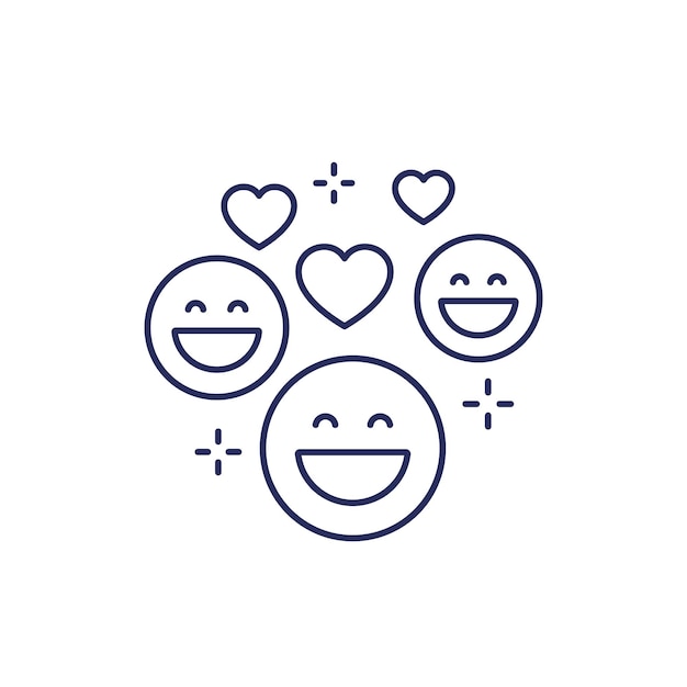 Positive good feedback line icon