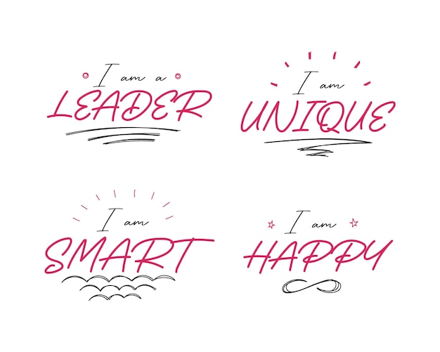 Set di frasi scritte positive design semplice e facile modifica