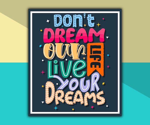 Vector positive motivational quotes lettering tshirt design beautiful inspirational lettering poster design