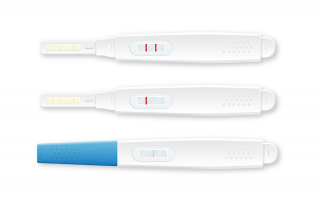 Vector positive, negative and new packaging pregnancy tests.