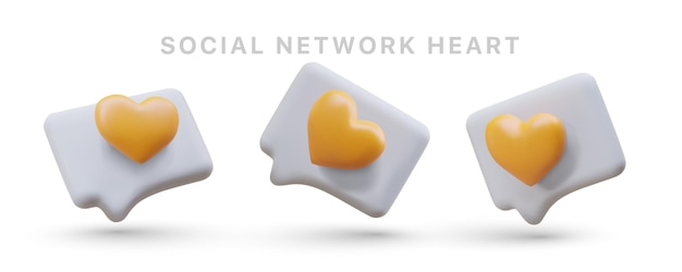 Positive reviews comments Likes from subscribers 3D set of icons for social networks