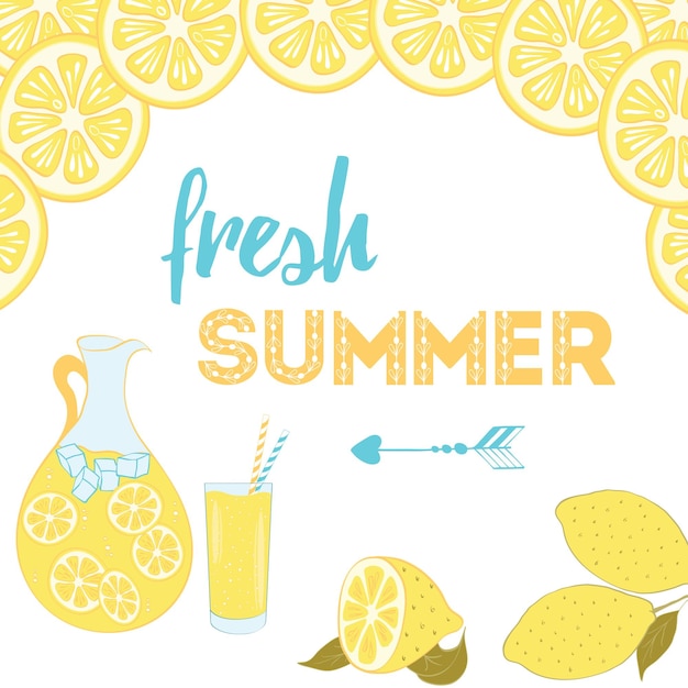 Vector positive sayings fresh summer motivational quote