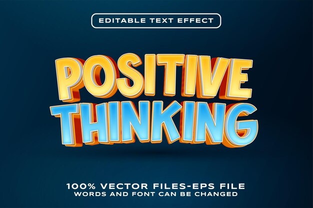 Vector positive thinking editable text effect