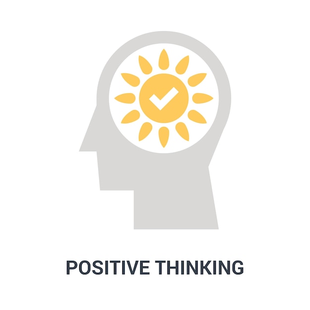 Positive thinking icon concept