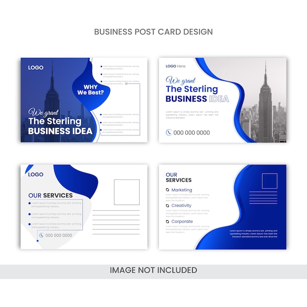 Post card design template for business