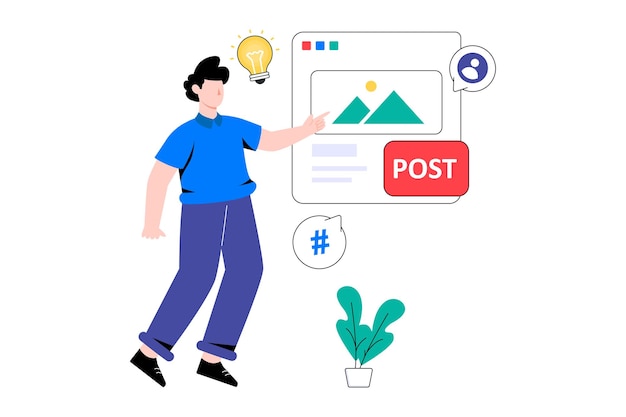 Post Content flat style design vector illustration. stock illustration