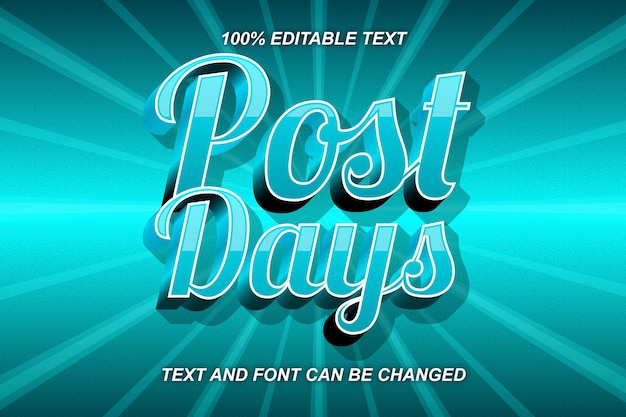 Post day editable text effect comic style