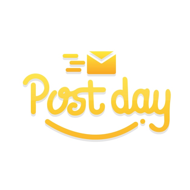 Post day hand lettering isolated with white background