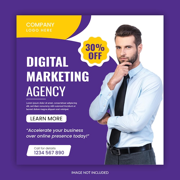 Post design template for digital marketing business agency or social media instagram post design