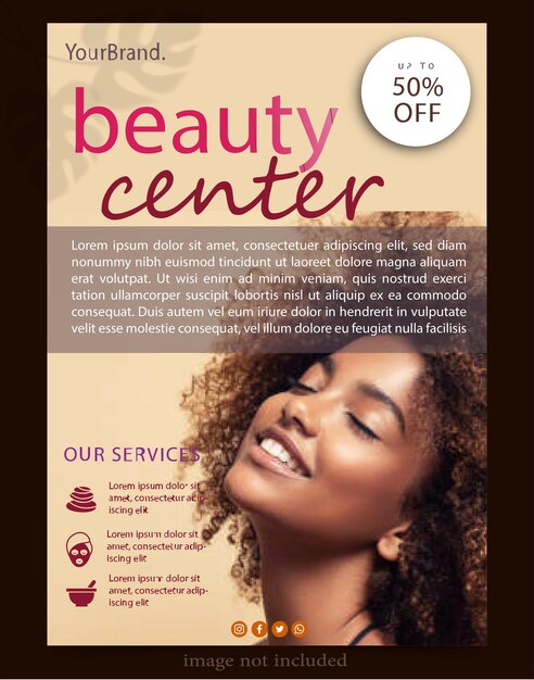 Vector post digital marketing beauty center social media web post banner template psd