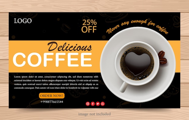 Vector post digital marketing coffee shop social media web post banner template vector