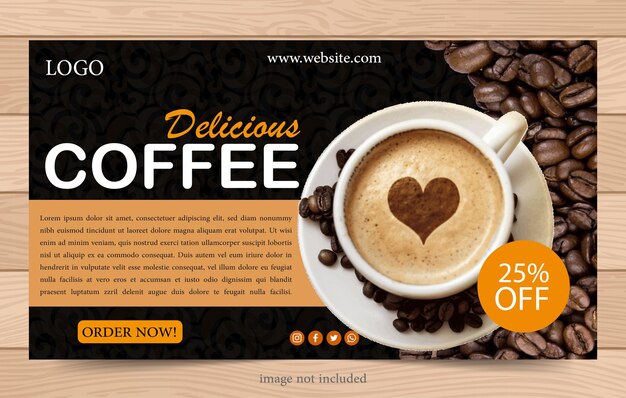 Vector post digital marketing coffee shop social media web post banner template vector