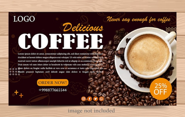 Vector post digital marketing social coffee shop media web post banner template vector