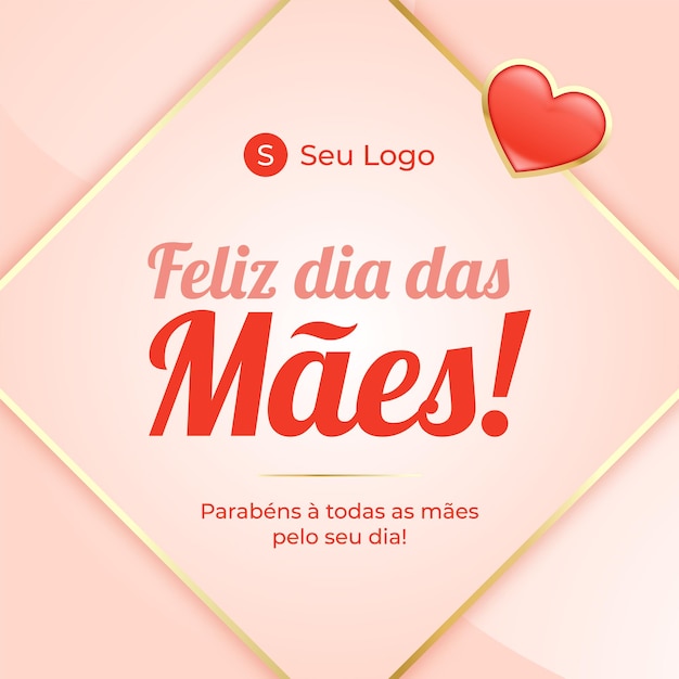 Post feliz dias das mães para redes sociais