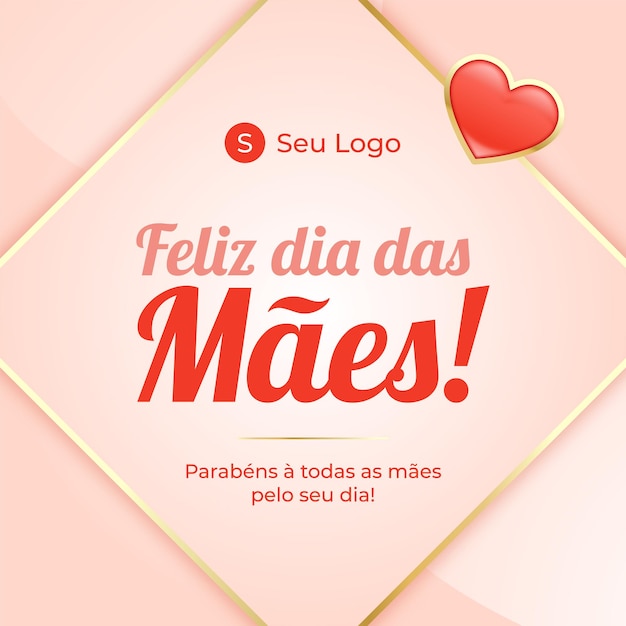 Vettore post feliz dias das mães para redes sociais