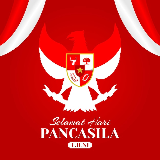 Vettore pubblica un annuncio su instagram per commemorare il pancasila day in indonesia