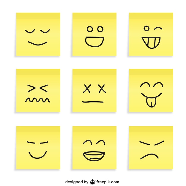 Vector post it smiley pack