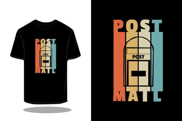 Post mail silhouet retro t-shirt mockup ontwerp