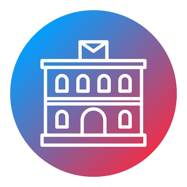 Vettore immagine vettoriale dell'icona dell'edificio postale può essere utilizzata per il servizio postale