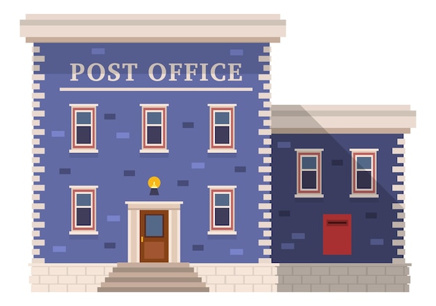 郵便局のアイコン 古い都市の建物のファサード