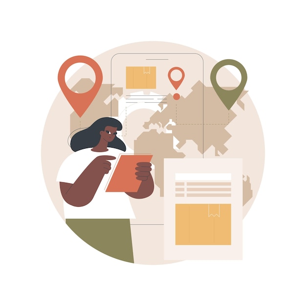 Vector post service tracking concept illustration