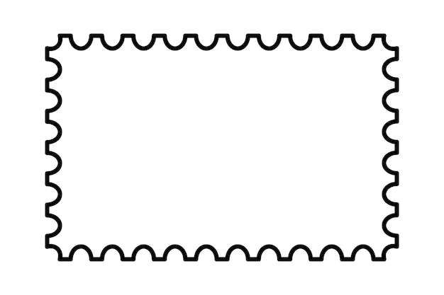 切手フレームはがきや手紙の空の境界線テンプレート空白の長方形と穴あきエッジの正方形の切手白い背景で隔離のベクトル図