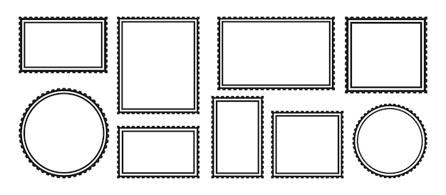 Postage stamp retro empty frame vintage set border