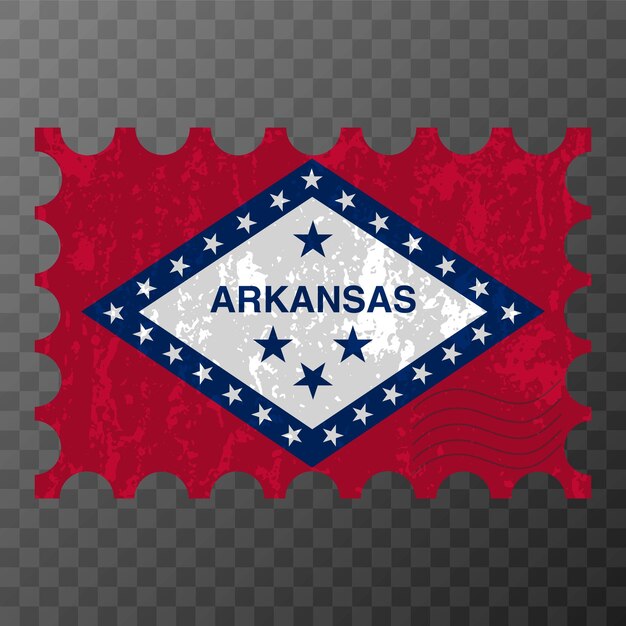 Vector postage stamp with arkansas state grunge flag vector illustration