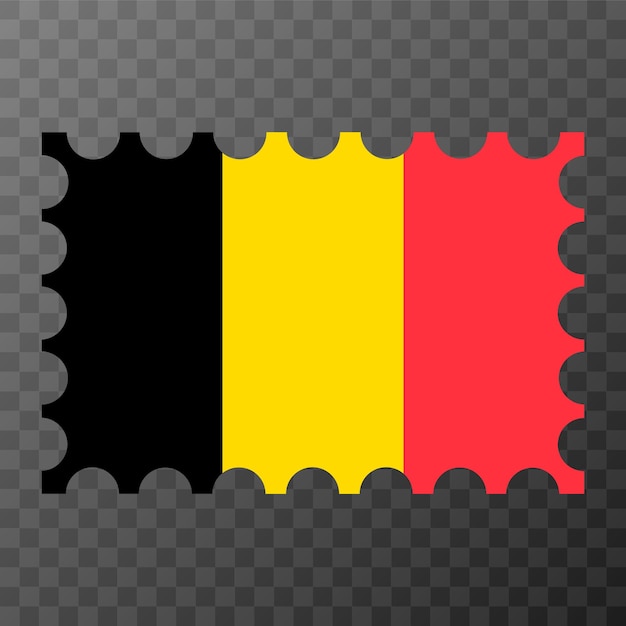 Postage stamp with Belgium flag Vector illustration