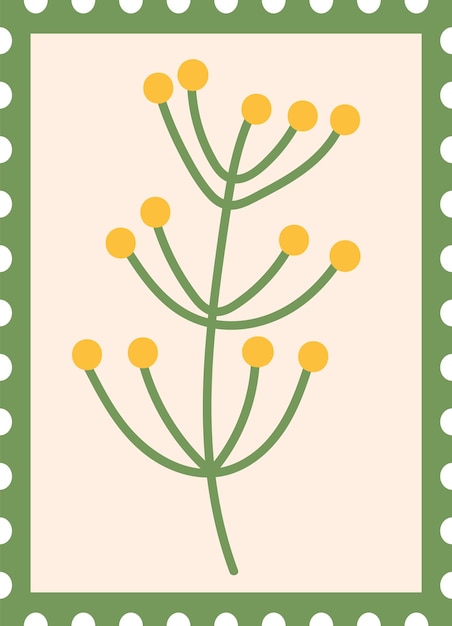 Vector postage stamp with flower