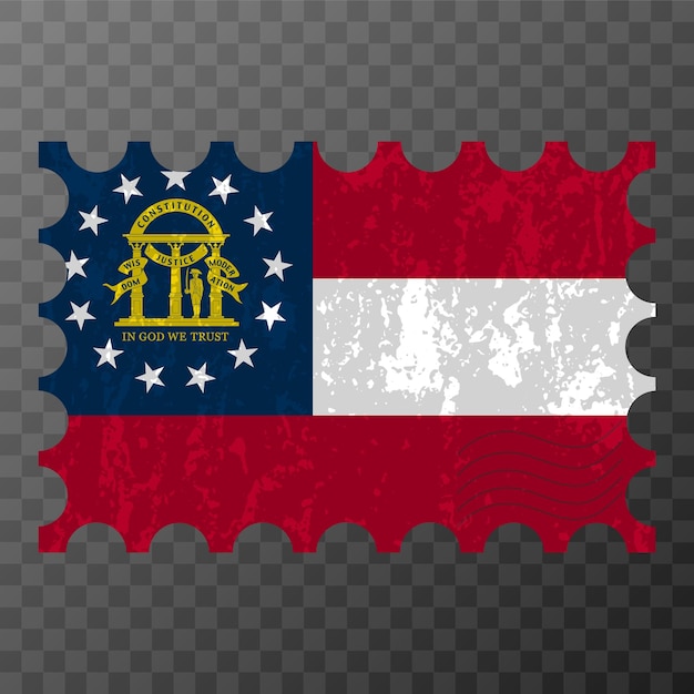 Vector postage stamp with georgia state grunge flag vector illustration