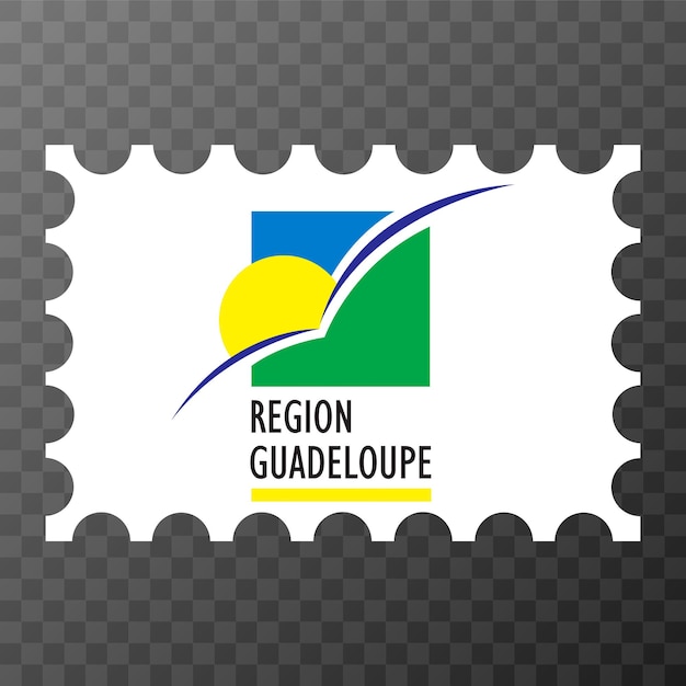 Postage stamp with Guadeloupe flag Vector illustration