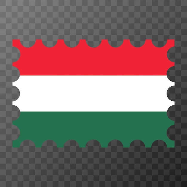 Postage stamp with Hungary flag Vector illustration