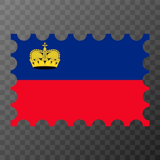 Postage stamp with Liechtenstein flag Vector illustration