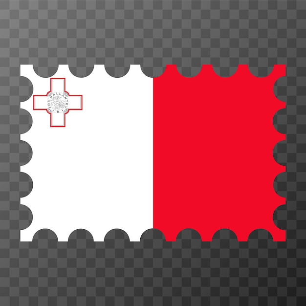 Postage stamp with Malta flag Vector illustration